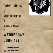 Night of Poetry with Nejoud Al-Yagout, Made Caffe, Salam Mall, Salmiya, Kuwait